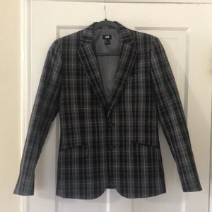 H&M grey plaid jacket / blazer